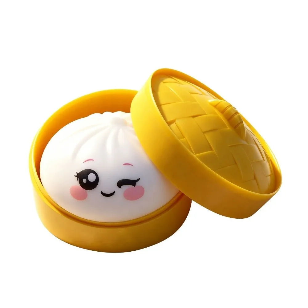 Squishy Dumpling Stress Ball with Steamer Box β Slow Rise Sensory Toy