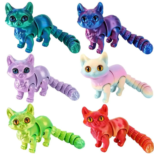 Wigglitz 3D Printed Sphinx Cat Figurine – Movable Tail Desk Decor