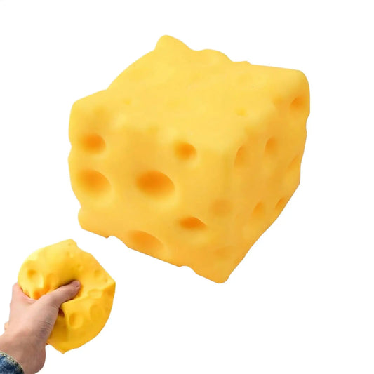 Squeeze Cheese Block Fidget Toy – Multi-Size Stress Reliever