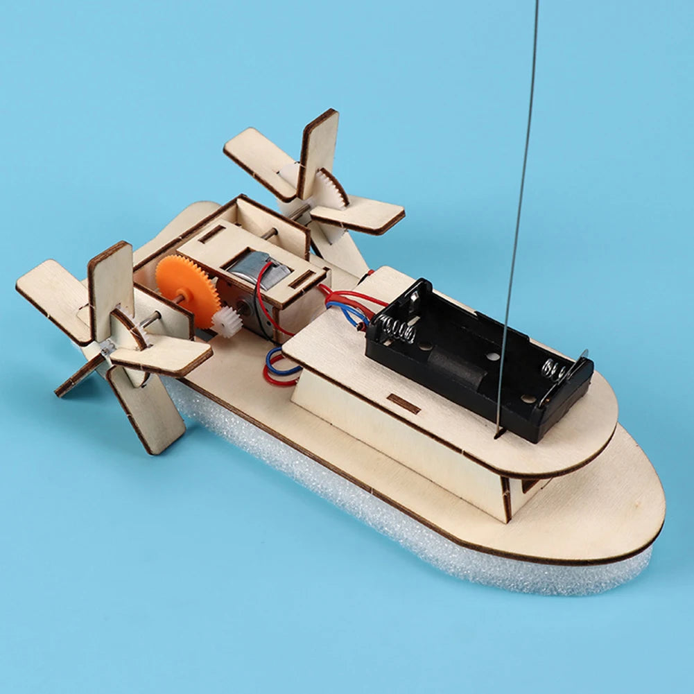 Bubble Noodle DIY Electric Boat Model STEM Science Kit – 3D Wooden Assembly Toy