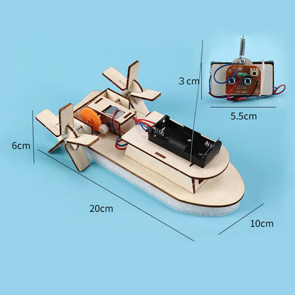 Bubble Noodle DIY Electric Boat Model STEM Science Kit – 3D Wooden Assembly Toy