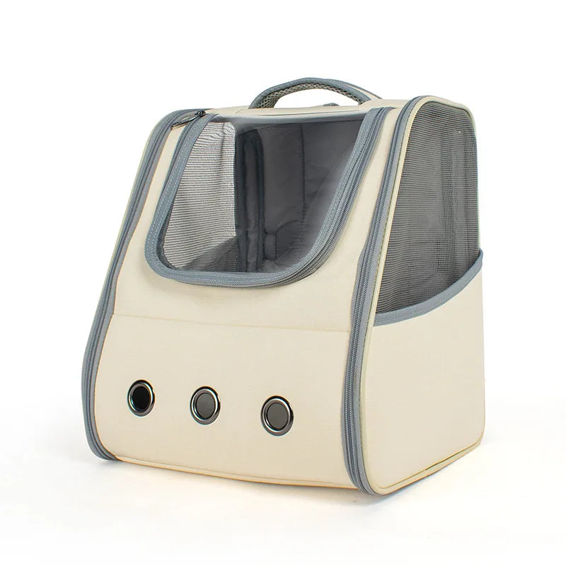 Medium Cat Travel Backpack – Breathable Spacious Cozy Carrier with Accessories (Grey)