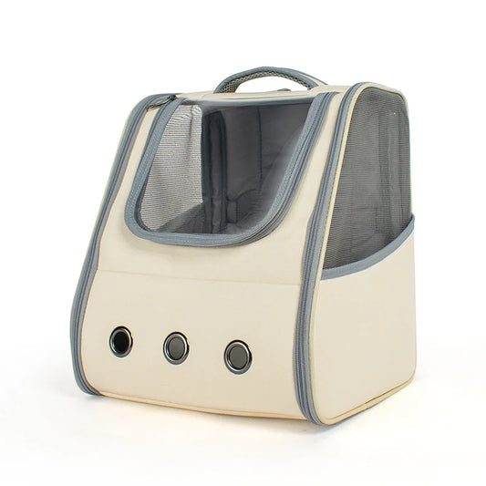 Medium Cat Travel Backpack – Breathable Spacious Cozy Carrier with Accessories (Grey)