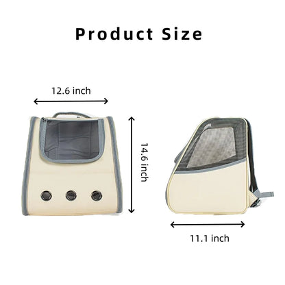 Medium Cat Travel Backpack – Breathable Spacious Cozy Carrier with Accessories (Grey)