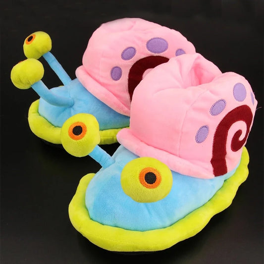 Funny Snail Slippers – Cartoon Warm Anti-Slip Winter Indoor Cotton Shoes for Men & Women