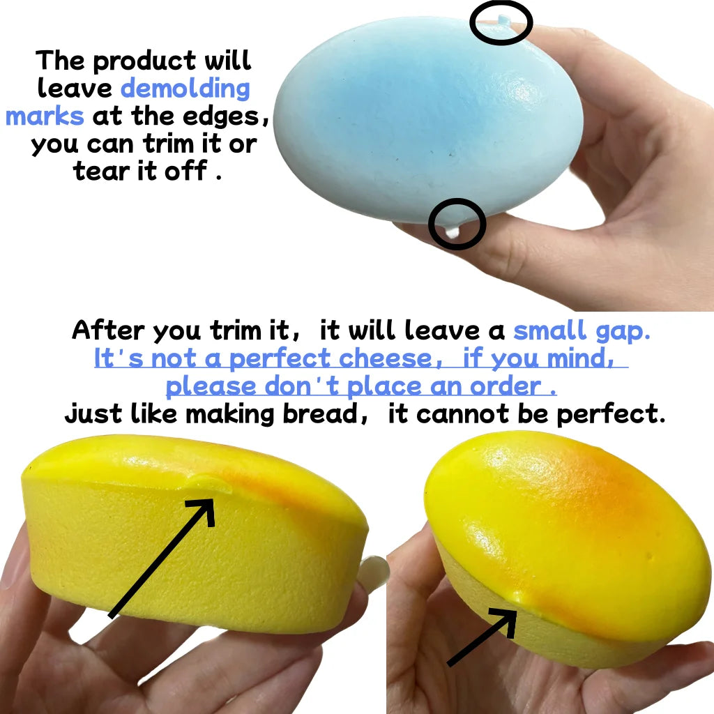 Squishy Cheese Cake Bread – Slow-Rising Stress Relief Squeeze Toy