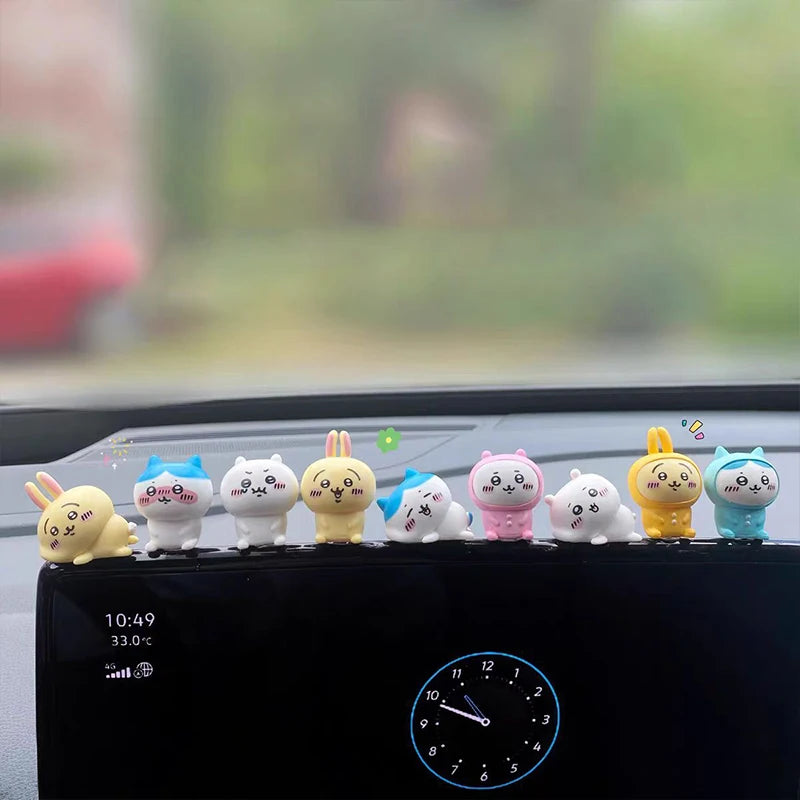 Chiikawa Car Dashboard Ornament – Kawaii Usagi & Hachiware Anime Doll Decor