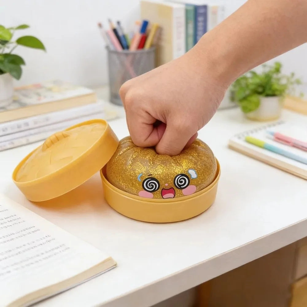 Squishy Dumpling Stress Ball with Steamer Box – Slow Rise Sensory Toy