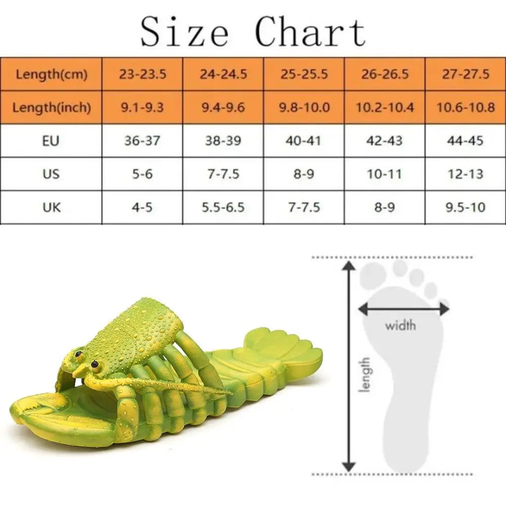 Lobster Slippers – Funny Non-Slip Soft Sole PVC Beach Slides for Men & Women