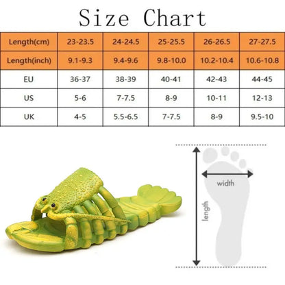 Lobster Slippers – Funny Non-Slip Soft Sole PVC Beach Slides for Men & Women