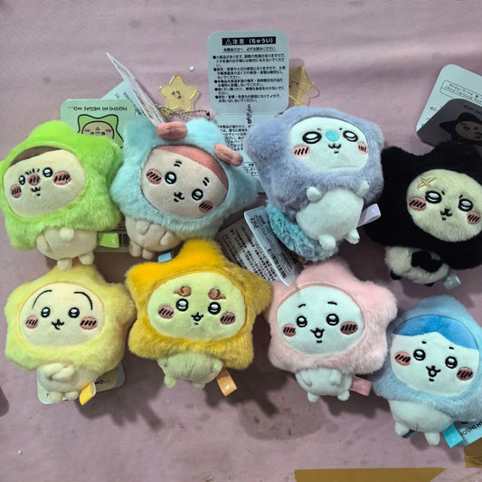 Chiikawa Star Wish Series Plush Keychain – Usagi Hachiware Flying Squirrel Star Pendant