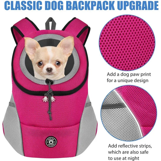Foldable Front Pet Carrier Backpack – Breathable Head-Out Design for Cats & Dogs