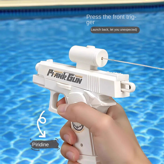 Double-Sided Reverse Water Gun – Mini Tactical Prank Sprayer for Kids & Adults