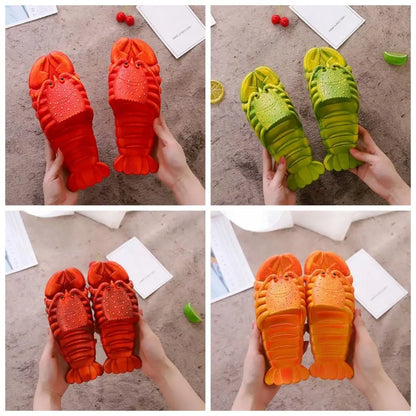 Lobster Slippers – Funny Non-Slip Soft Sole PVC Beach Slides for Men & Women