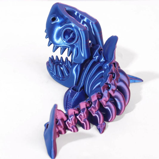 Wigglitz 3D Printed Shark Figurine – Articulated Decompression Toy