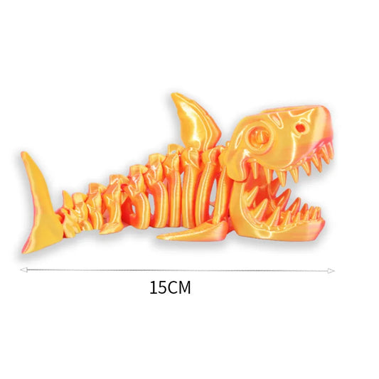 Wigglitz 3D Printed Shark Figurine – Articulated Decompression Toy