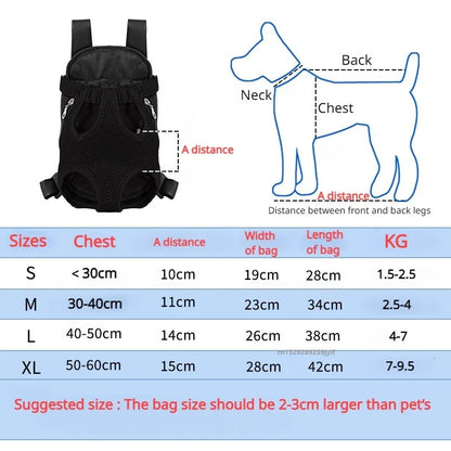 Double Shoulder Mesh Pet Carrier Backpack – Front Bag for Small Cats & Dogs