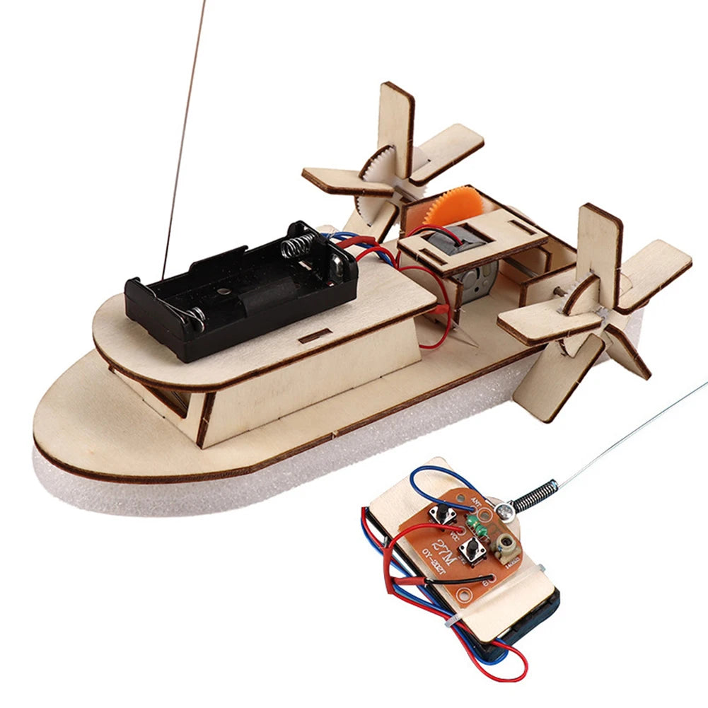 Bubble Noodle DIY Electric Boat Model STEM Science Kit – 3D Wooden Assembly Toy