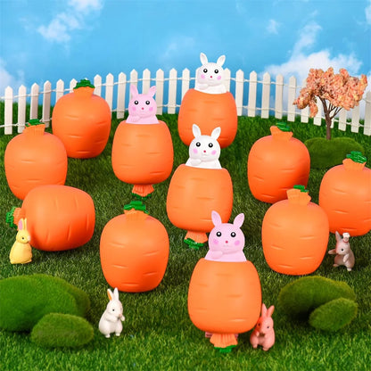 Pop-Up Carrot Rabbit Squishy Fidget Toy – Stress Relief for Kids & Adults