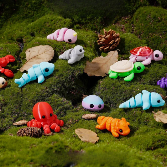 Wigglitz 3D Printed Marine Animals – Multi-Joint Rotatable Fidget Figurines