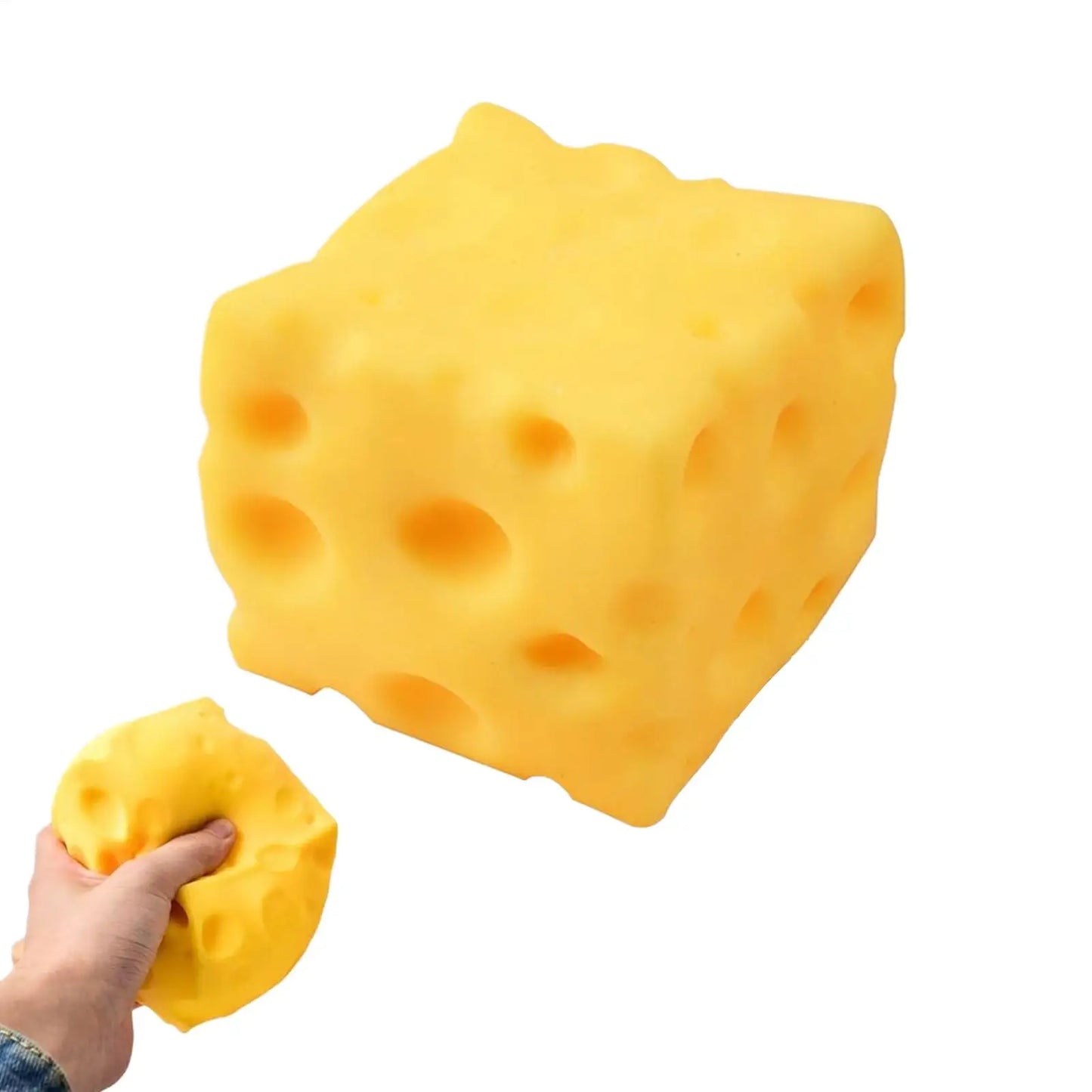 Squeeze Cheese Block Fidget Toy – Multi-Size Stress Reliever