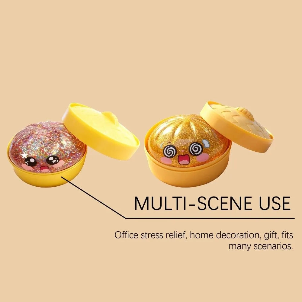 Squishy Dumpling Stress Ball with Steamer Box – Slow Rise Sensory Toy