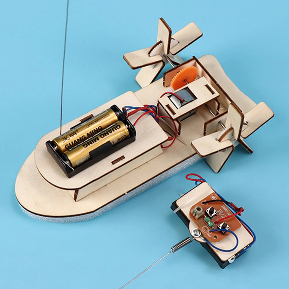 Bubble Noodle DIY Electric Boat Model STEM Science Kit – 3D Wooden Assembly Toy